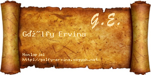 Gálfy Ervina névjegykártya